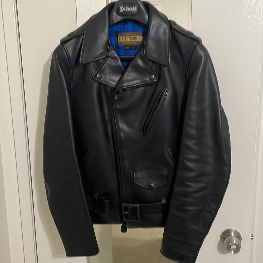 Schott Perfecto Steerhide Motorcycle Jacket P613S Black Small Full Grain